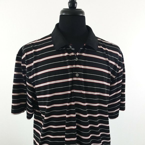 George Short Sleeve Shirt Mens XL 46-48 Golf Athletic Casual Black Red White - Picture 2 of 10